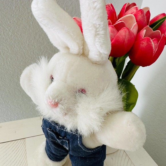 VTG 13" Circus Circus Las Vegas Reno Bunny Rabbit Stuffed Animal Plush Overalls - Picture 9 of 10